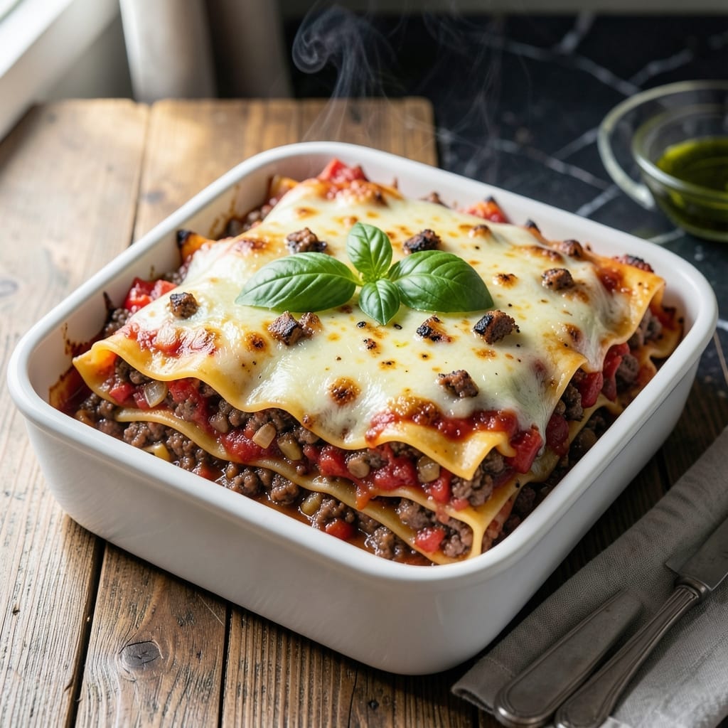 Italian Lasagna Recipe Without Ricotta Cheese: Layered Noodles With Bechamel Creaminess