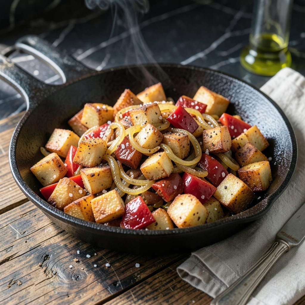 Best Home Fry Recipe: Crispy Potatoes With Onion and Bell Pepper