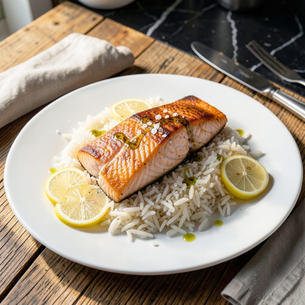 White Rice Recipe for Salmon: Steamed Perfection to Pair