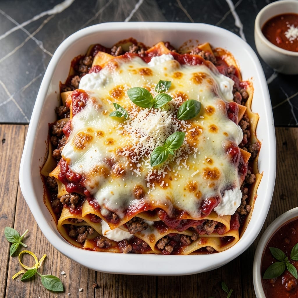 Lasagna Recipe No Cook Noodles: Layered Cheese and Sauce in One Pan Lasagna Recipe No Cook Noodles: Layered Cheese and Sauce in One Pan