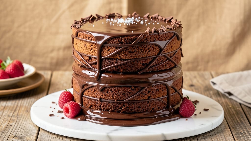 3 Layer Chocolate Ganache Cake Recipe: Decadent Layers of Rich Chocolate and Cream Cheese Frosting 3 Layer Chocolate Ganache Cake Recipe: Decadent Layers of Rich Chocolate and Cream Cheese Frosting