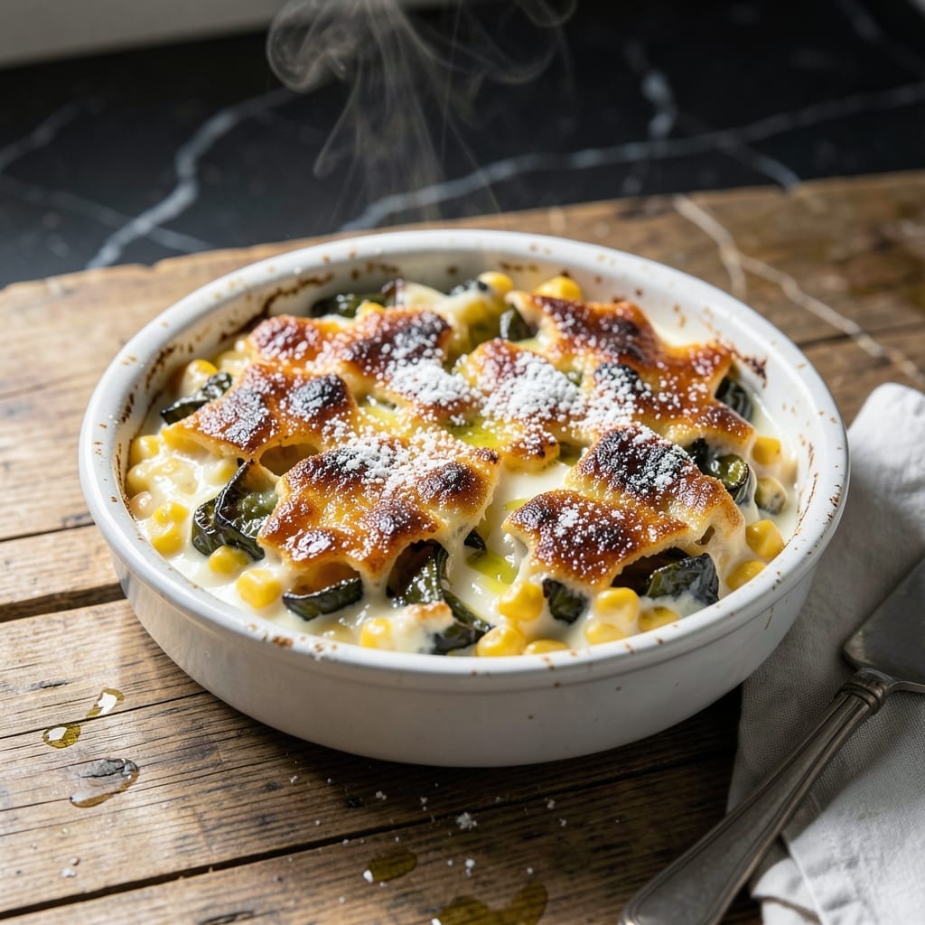 Poblano Cream Corn Brulee Recipe: Smoky Sweetness With Caramelized Crust Poblano Cream Corn Brulee Recipe: Smoky Sweetness With Caramelized Crust