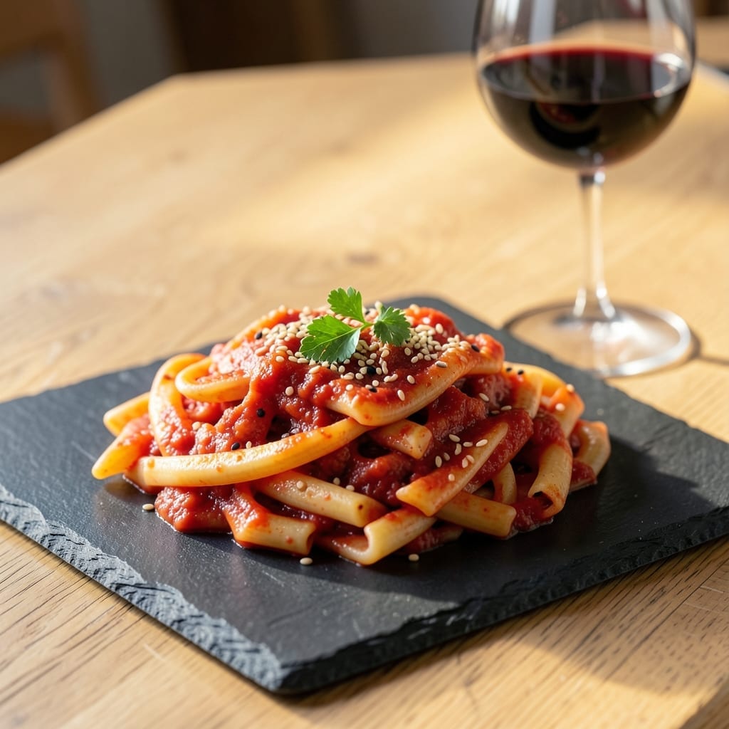 Recipe for Bucatini All'Amatriciana: Roman Classic With Guanciale and Pecorino Recipe for Bucatini All'Amatriciana: Roman Classic With Guanciale and Pecorino