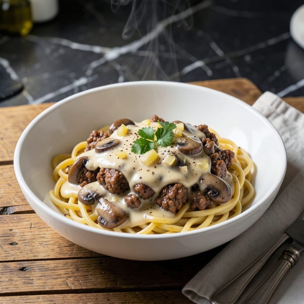 Stroganoff Recipe Ground Beef Cream Of Mushroom: One-Pot Hearty Dinner
