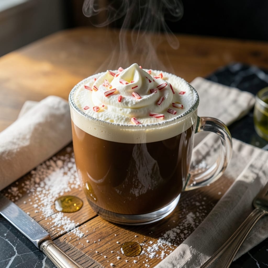 Santa's White Christmas Coffee Recipe: Festive Peppermint Cream Delight