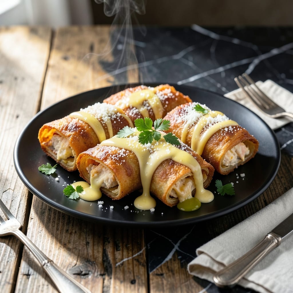 Chicken Alfredo Egg Rolls Recipe: Crispy Shells With Creamy Filling