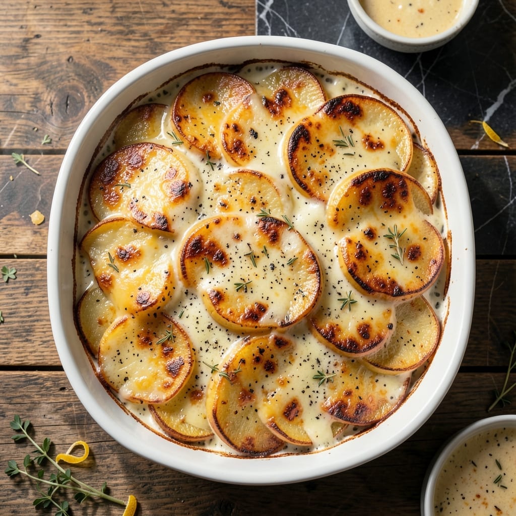 Recipe for Scalloped Potatoes: Layered Creaminess With Cheesy Crust Recipe for Scalloped Potatoes: Layered Creaminess With Cheesy Crust