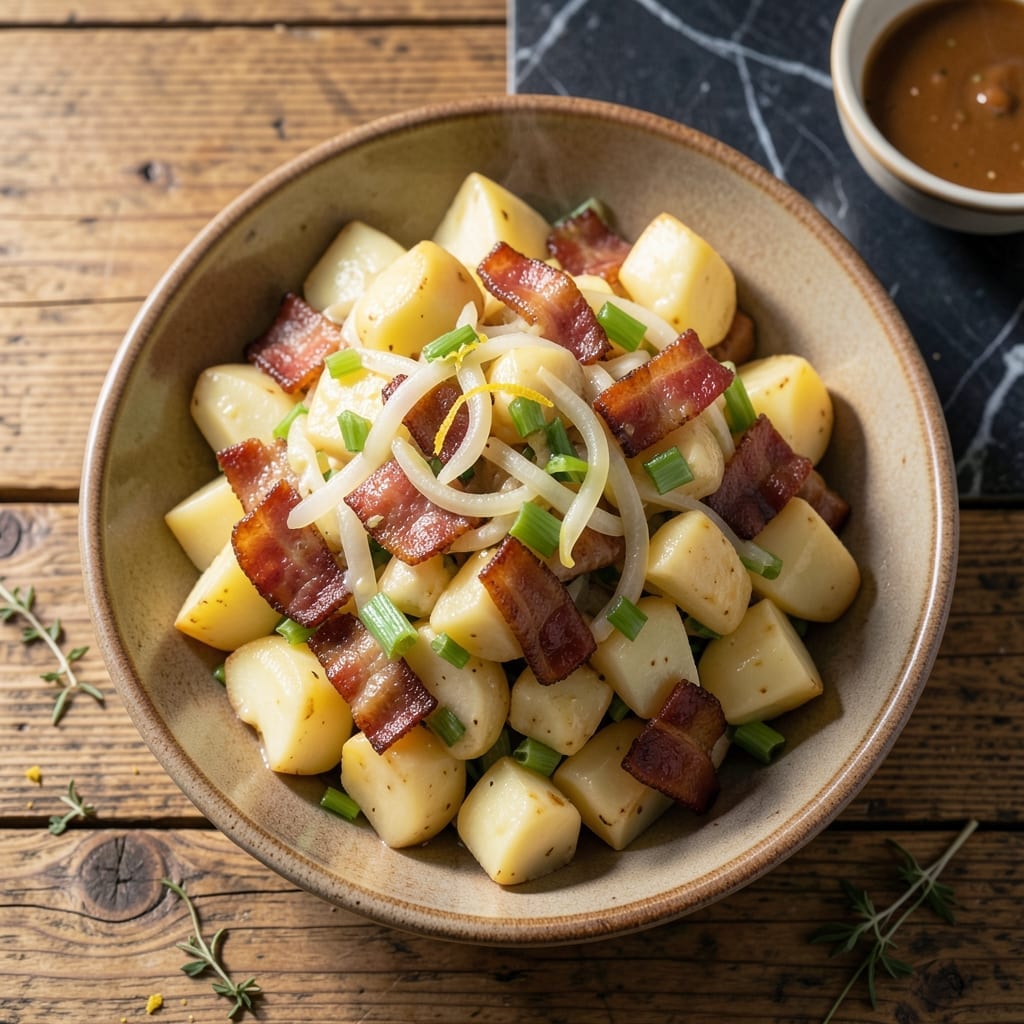 Schmidt's German Potato Salad Recipe: Tangy Vinegar-Based Crunch With Bacon Schmidt's German Potato Salad Recipe: Tangy Vinegar-Based Crunch With Bacon