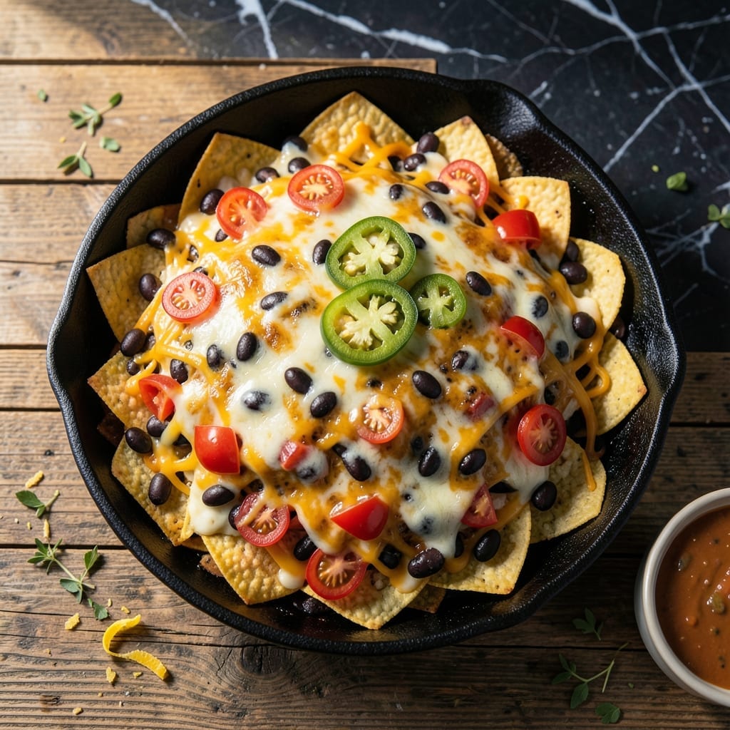Recipe for Baked Nachos: Loaded With Melted Cheese and Fresh Toppings Recipe for Baked Nachos: Loaded With Melted Cheese and Fresh Toppings