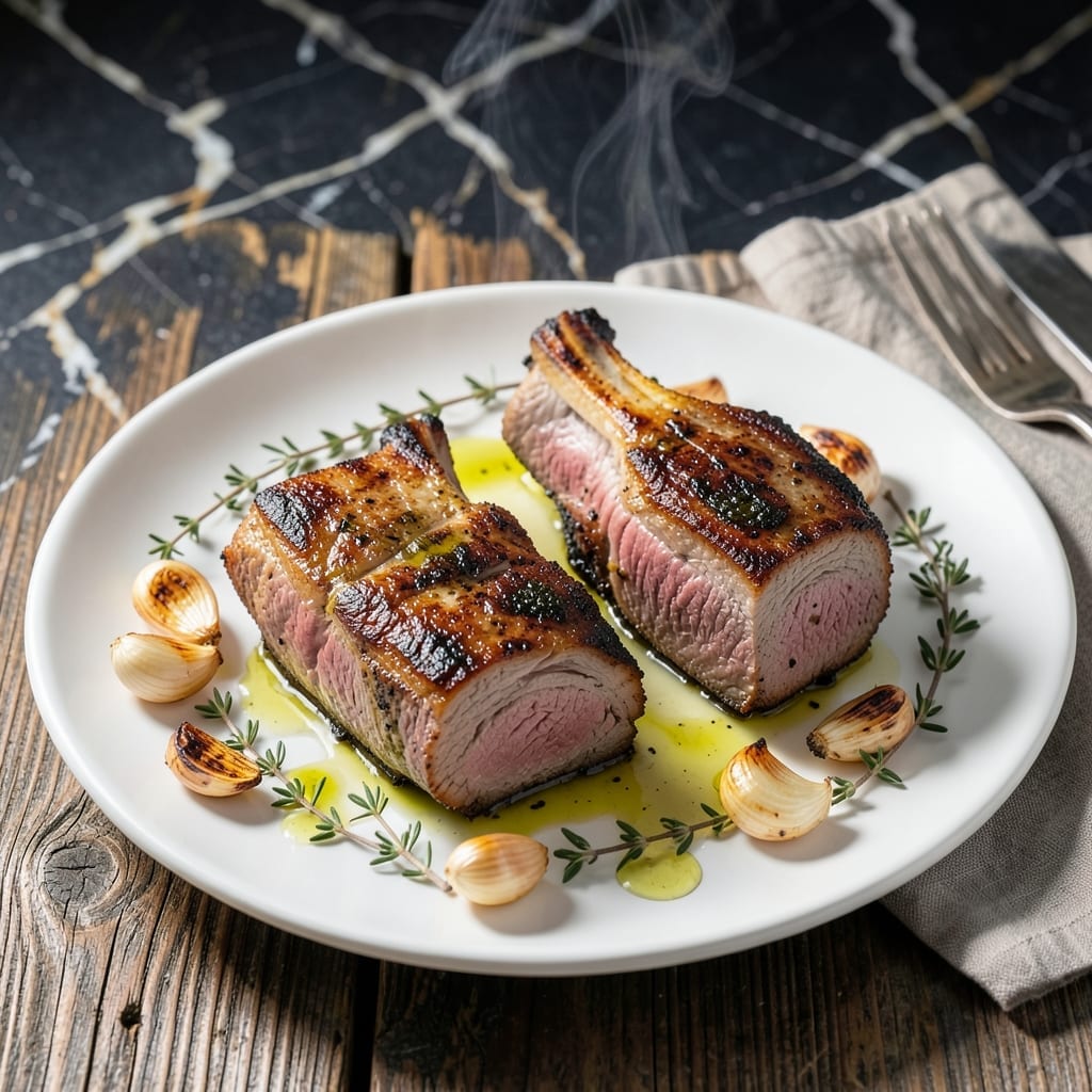 Bone In Pork Chop Recipe: Pan-Seared With Garlic Butter Glaze
