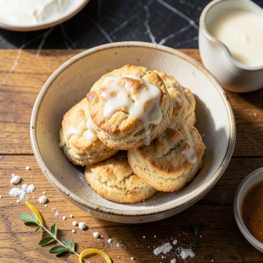 Comprehensive 3 ingredient biscuit recipe with milk visual reference