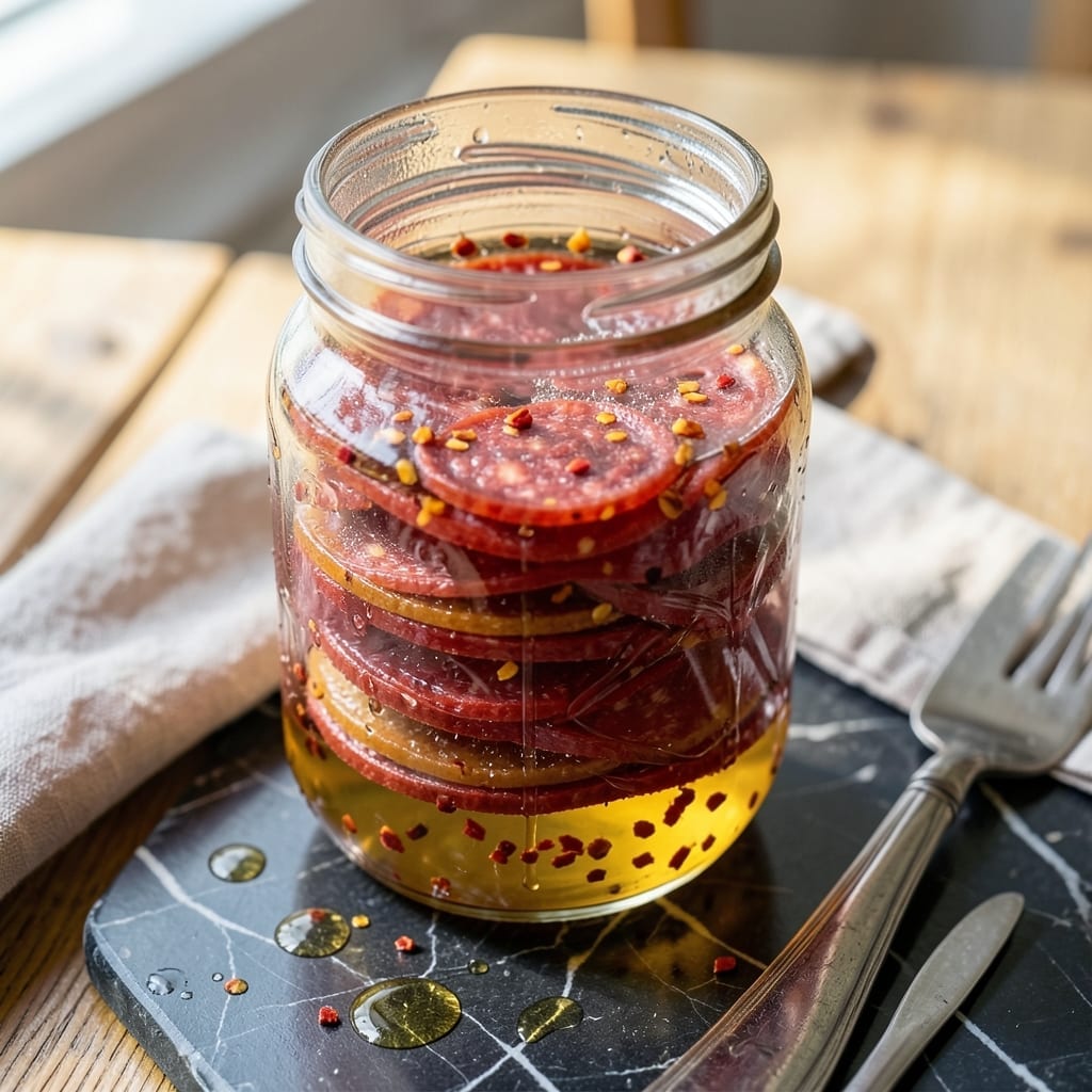 Pickled Pepperoni Recipe: Tangy Spiced Bites for Snacking Pickled Pepperoni Recipe: Tangy Spiced Bites for Snacking