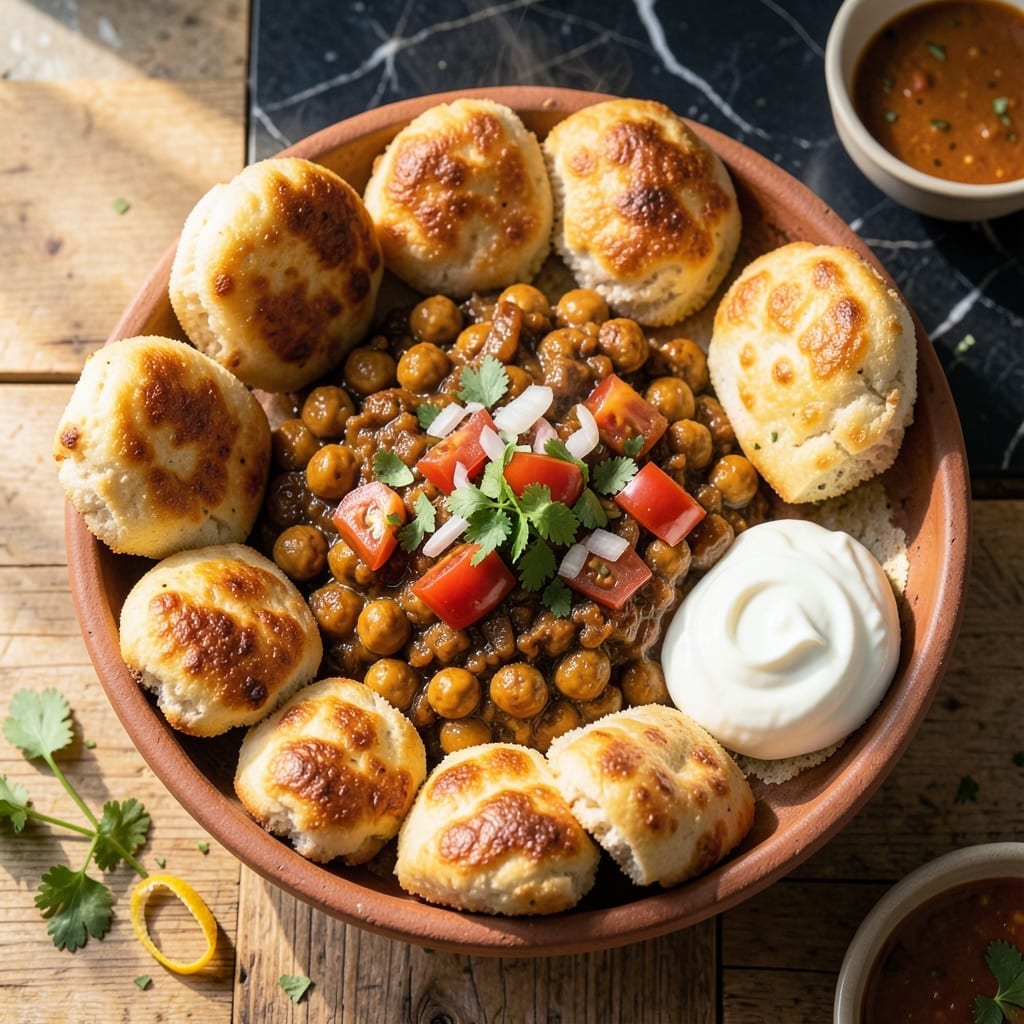 Recipe for Chana Bhatura: Fluffy Fried Bread With Spiced Chickpea Curry Recipe for Chana Bhatura: Fluffy Fried Bread With Spiced Chickpea Curry