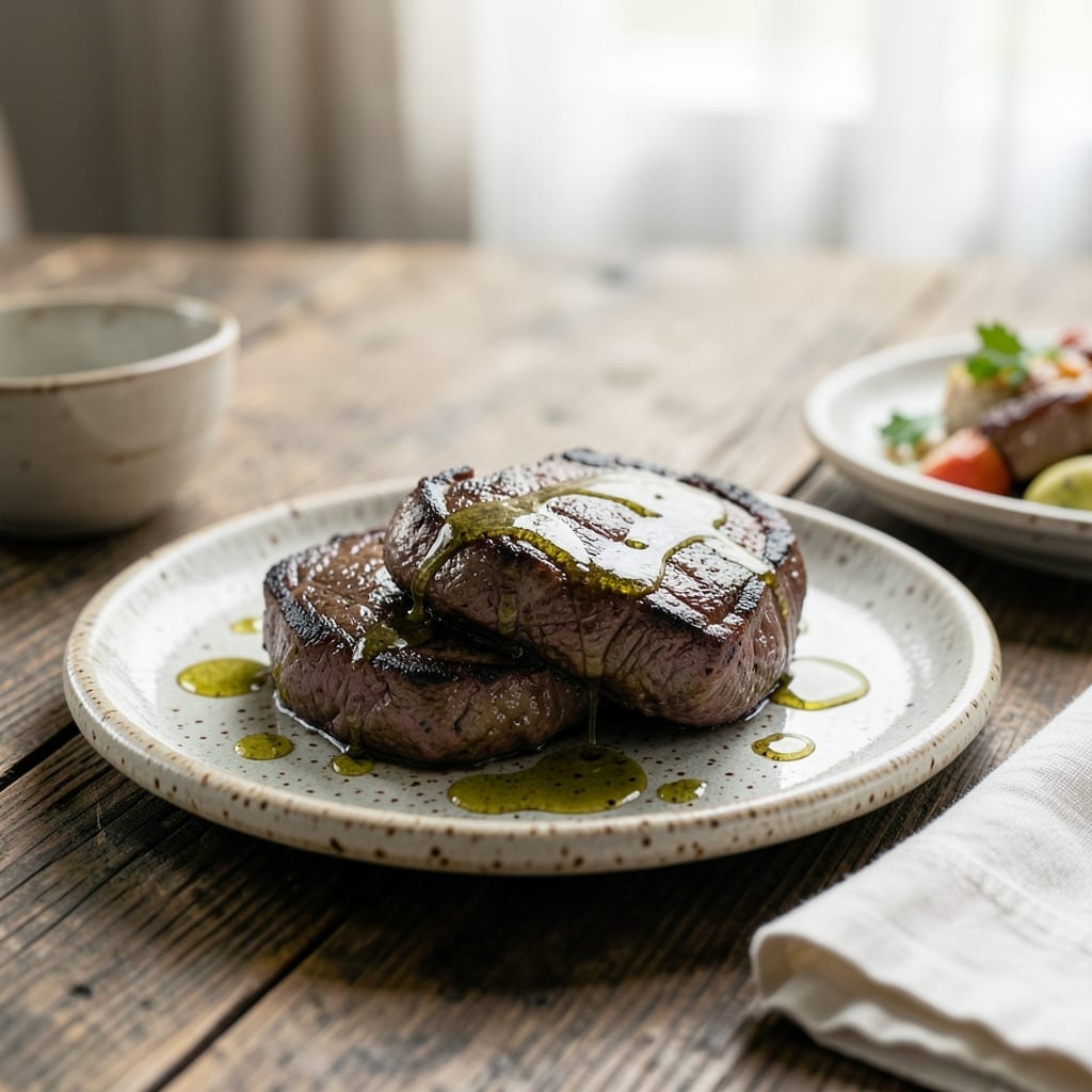 Recipe for Eye of Round Steaks: Marinated and Grilled to Medium-Rare