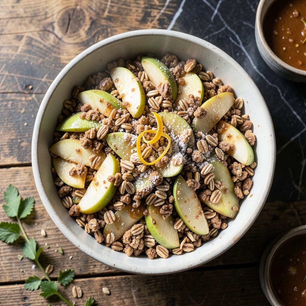 Apple Crisp Recipe With Oats: Buttery Cluster Topping with Warm Spiced Apples Apple Crisp Recipe With Oats: Buttery Cluster Topping with Warm Spiced Apples