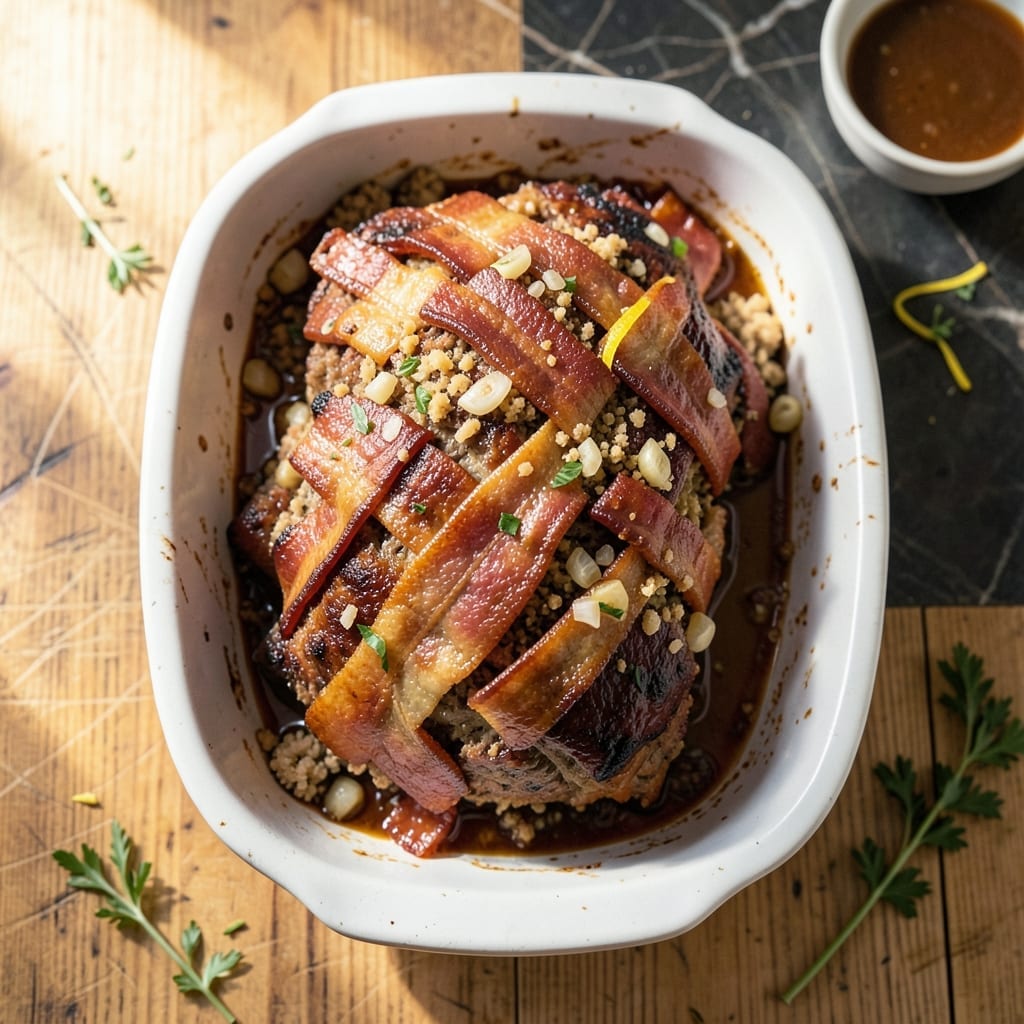 Paula Deen's Meatloaf Recipe With Bacon: Smoky Layers With Sweet Glaze Paula Deen's Meatloaf Recipe With Bacon: Smoky Layers With Sweet Glaze