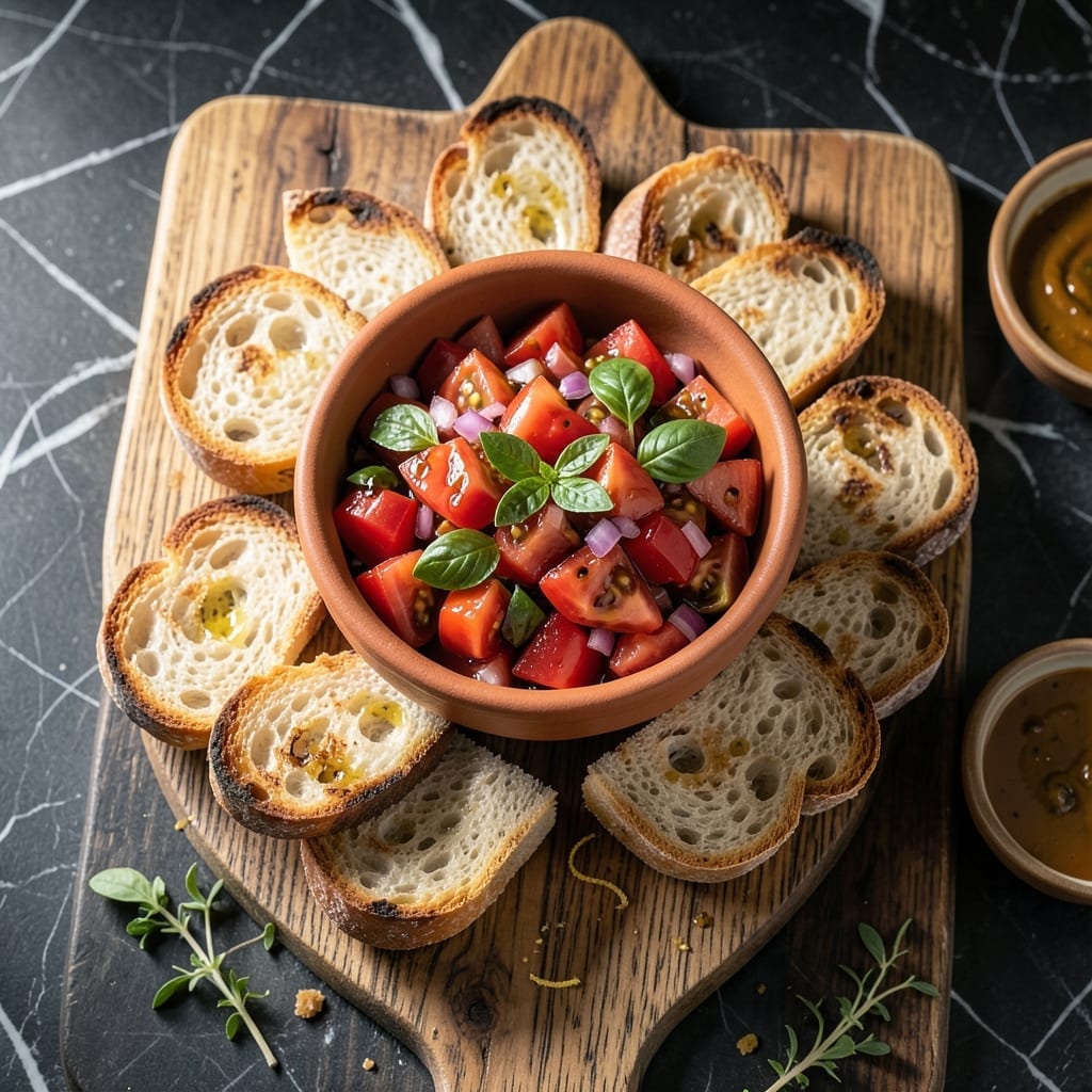 Maggiano's Bruschetta Recipe: Fresh Tomato and Basil on Toasted Baguette