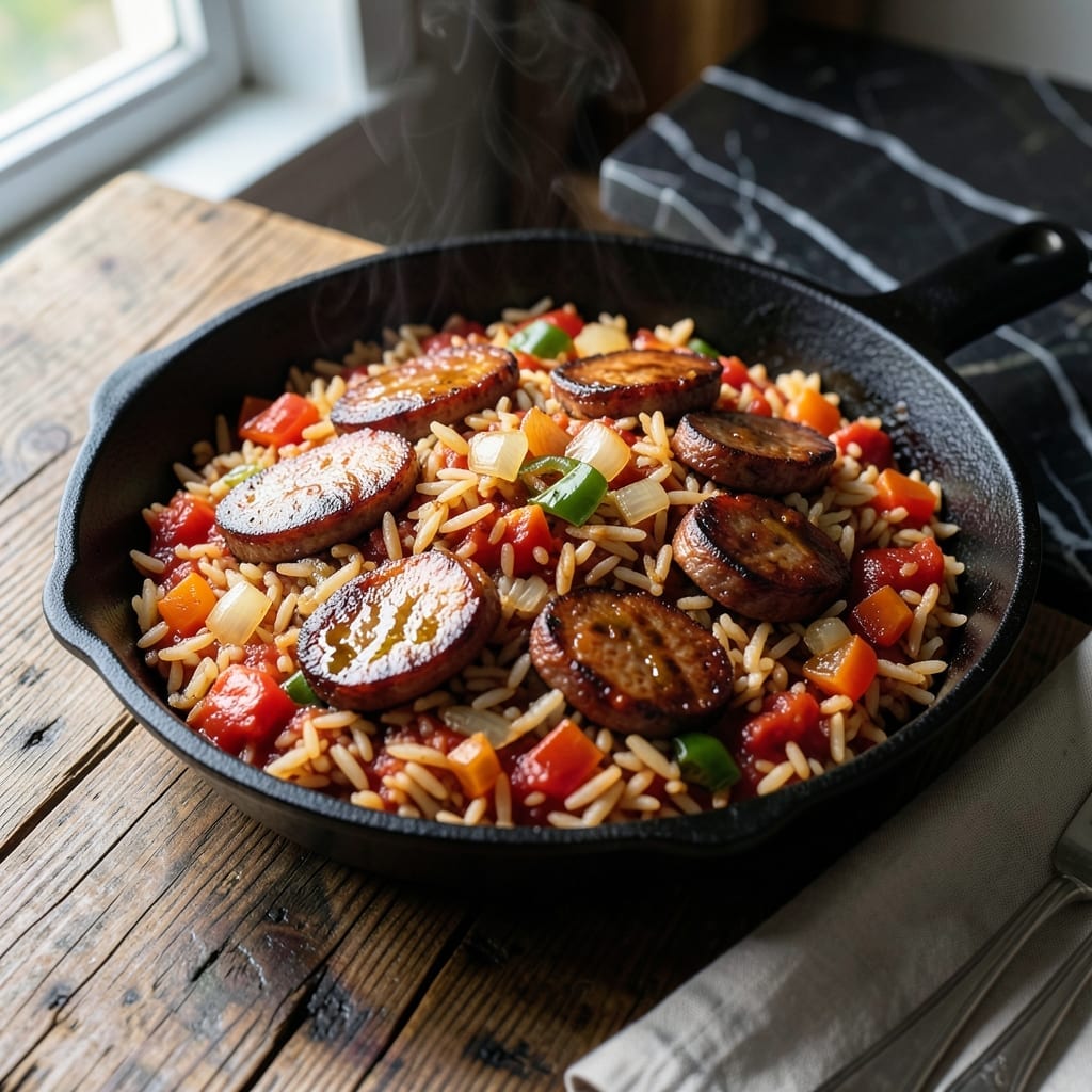 Red Rice and Sausage Recipe in Oven: Baked Savory One-Pan Meal