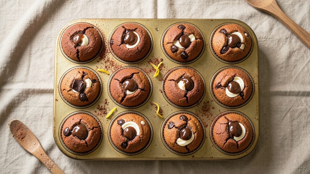 12 Chocolate Muffins Recipe: Double Chocolate Swirls in One Bowl 12 Chocolate Muffins Recipe: Double Chocolate Swirls in One Bowl