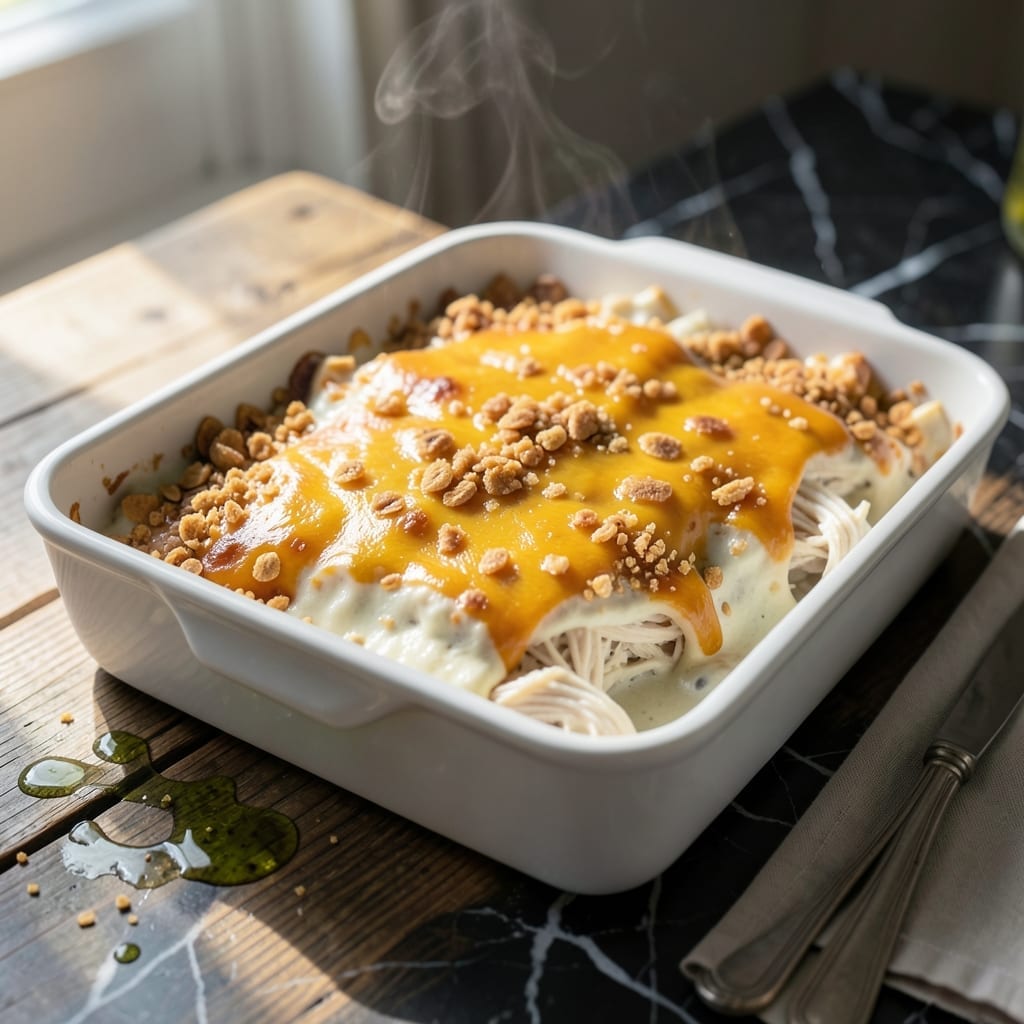 Funeral Chicken Recipe: Creamy Casserole with Crunchy Topping