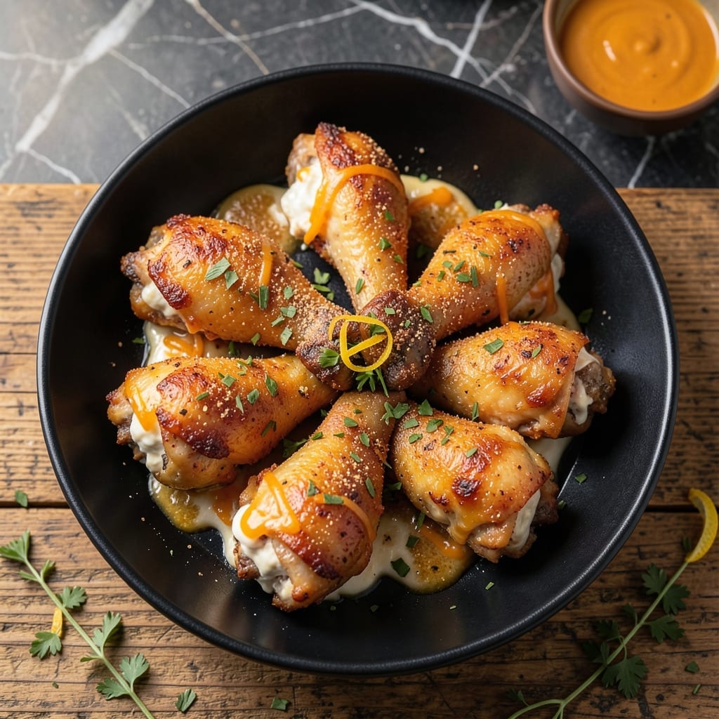 2 Fat 2 Fly Stuffed Chicken Wings Recipe: Crispy Skin With Cheesy Surprise