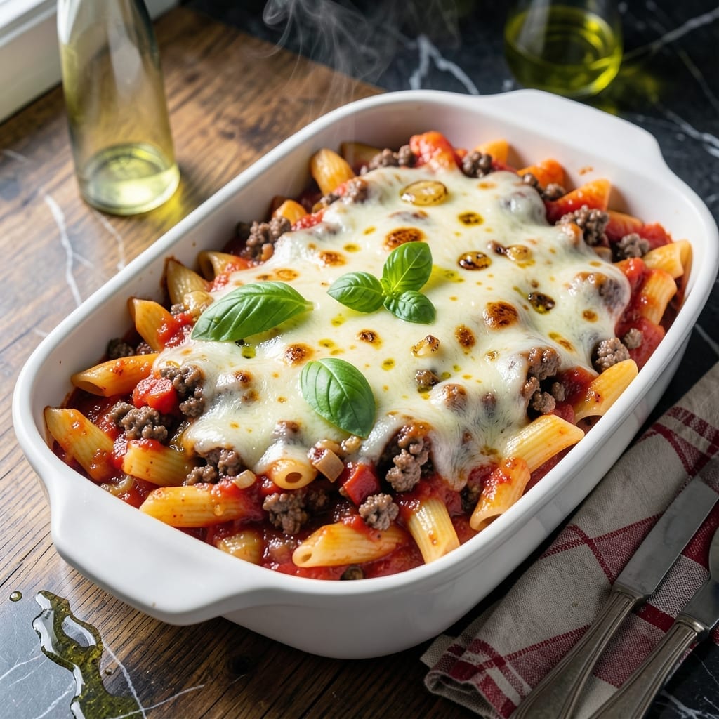 Buca Di Beppo Baked Ziti Recipe: Three-Cheese Indulgence With Meaty Depth