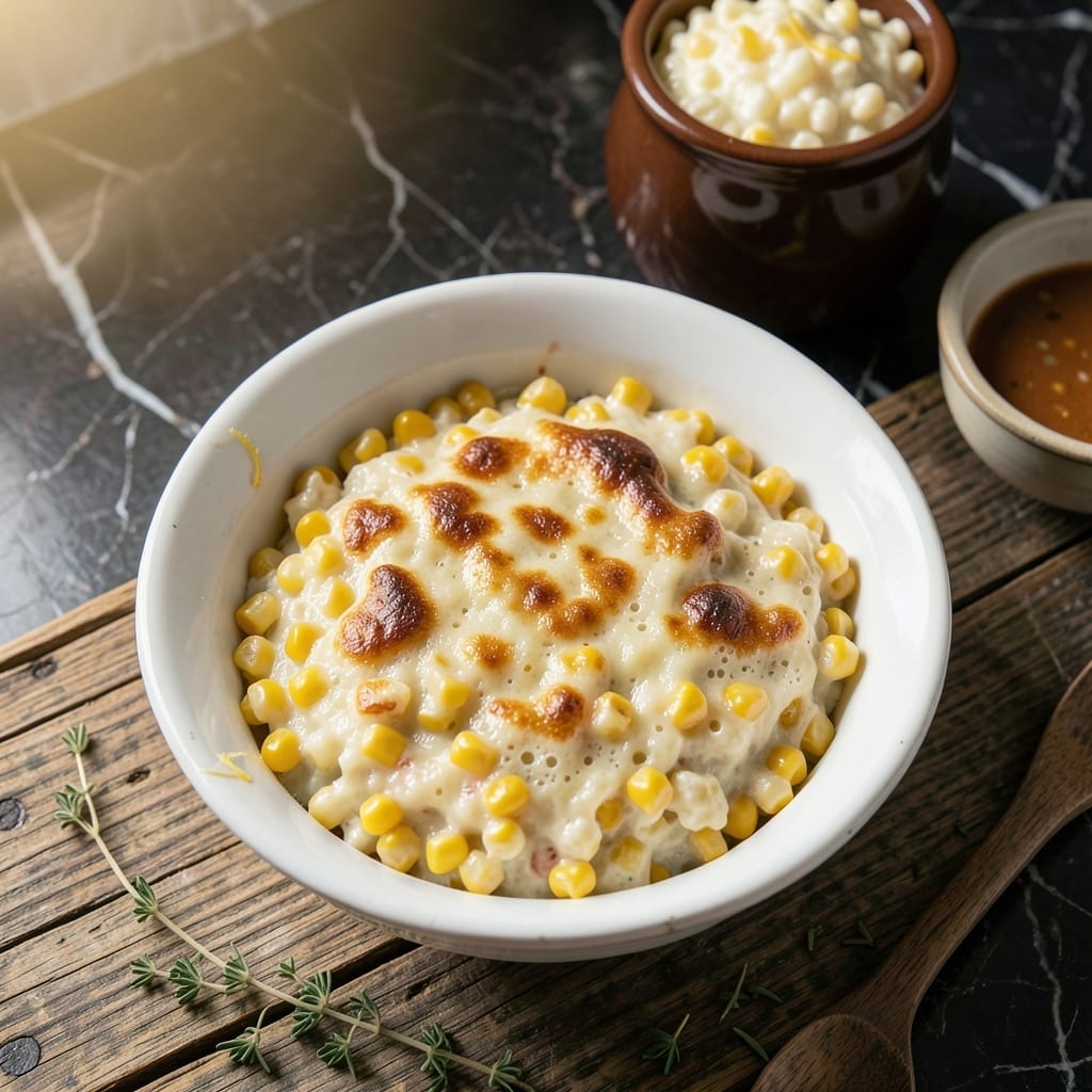 City BBQ Corn Pudding Recipe: Sweet Custard With Buttery Crunch
