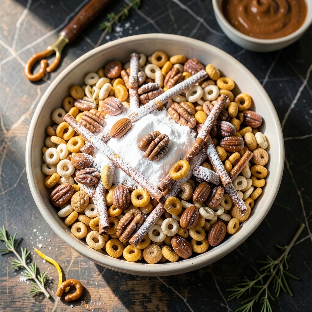 Chex Mix Recipe With Powdered Sugar: Sweet and Salty Holiday Snack Chex Mix Recipe With Powdered Sugar: Sweet and Salty Holiday Snack