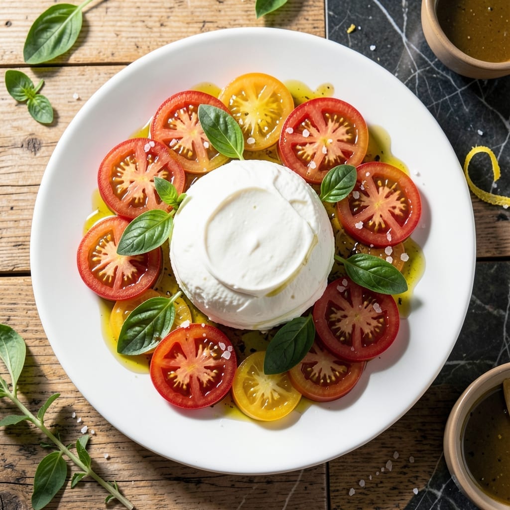 Jamie Oliver Burrata Salad Recipe: Fresh Basil and Heirloom Tomato Harmony Jamie Oliver Burrata Salad Recipe: Fresh Basil and Heirloom Tomato Harmony