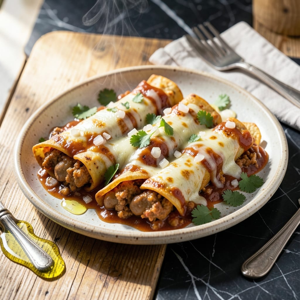 Enchilada Recipe With Refried Beans: Smothered in Sauce and Loaded With Flavor Enchilada Recipe With Refried Beans: Smothered in Sauce and Loaded With Flavor