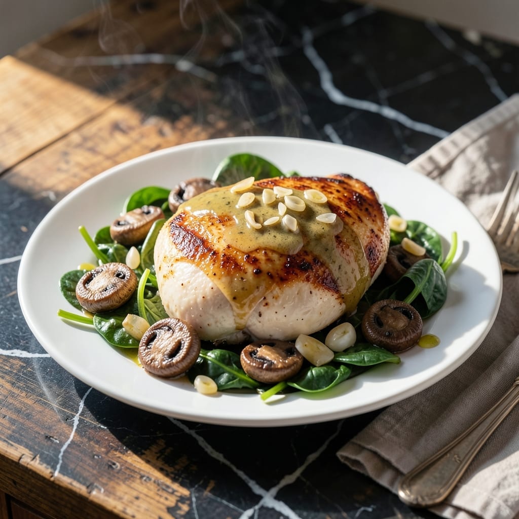 Chicken With Spinach And Mushroom Recipe Healthy