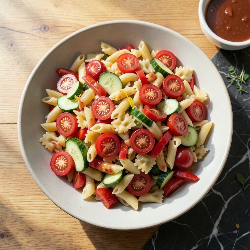 Flanigan's Pasta Salad Recipe: Creamy Tri-Color Medley With Italian Dressing