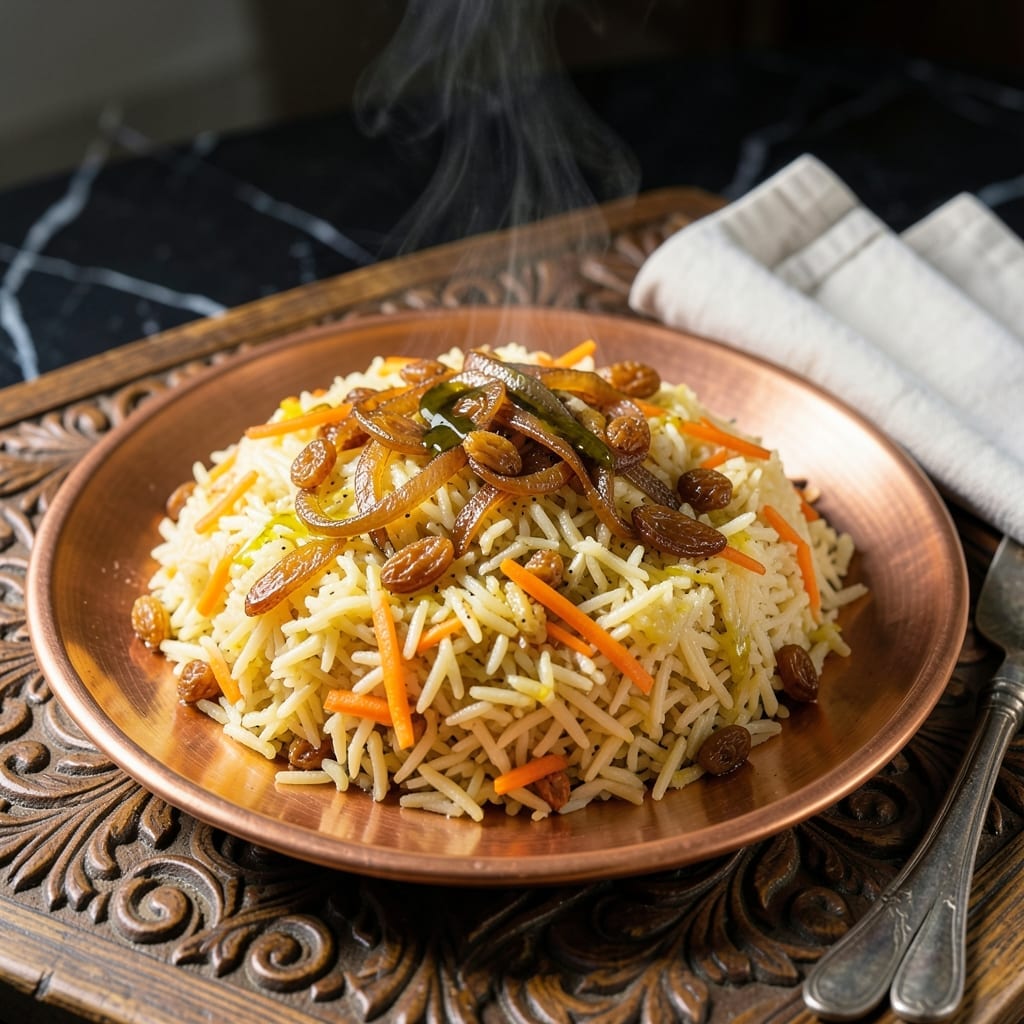 Kabuli Pulao Recipe Pakistani: Fragrant Basmati With Caramelized Carrots and Raisins
