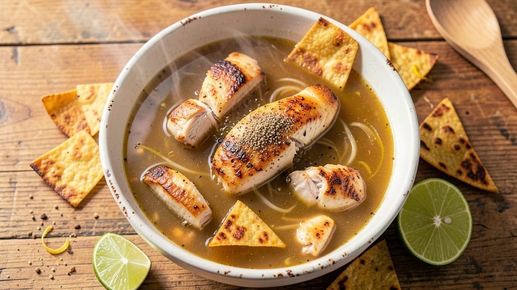5 Ingredient Chicken Tortilla Soup Recipe: Spiced Tortilla Crunch and Zesty Lime Finish 5 Ingredient Chicken Tortilla Soup Recipe: Spiced Tortilla Crunch and Zesty Lime Finish