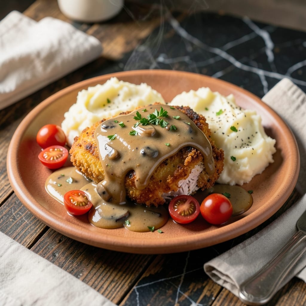 Applebees Smothered Chicken Recipe: Cheesy Mushroom Gravy Covered Comfort