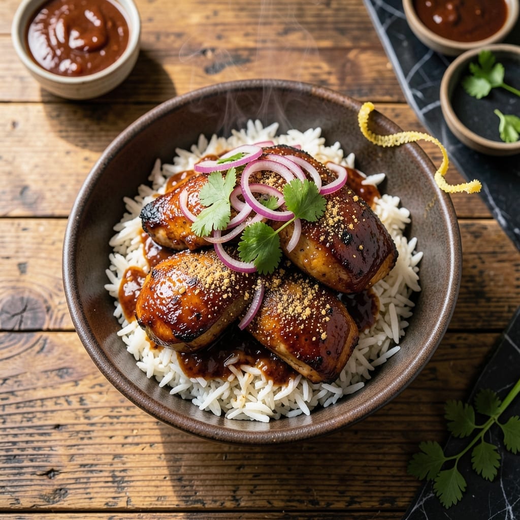 BBQ Chicken Bowl Recipe With Rice: Smoky Sweetness Over Fluffy Grains
