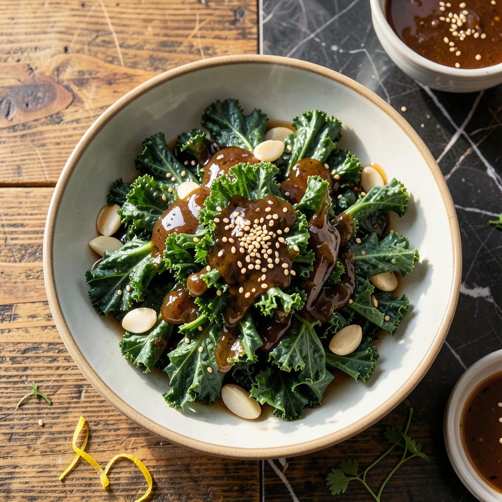 Bibibop Kale Recipe: Massaged Garlic-Sesame Tenderness Bibibop Kale Recipe: Massaged Garlic-Sesame Tenderness