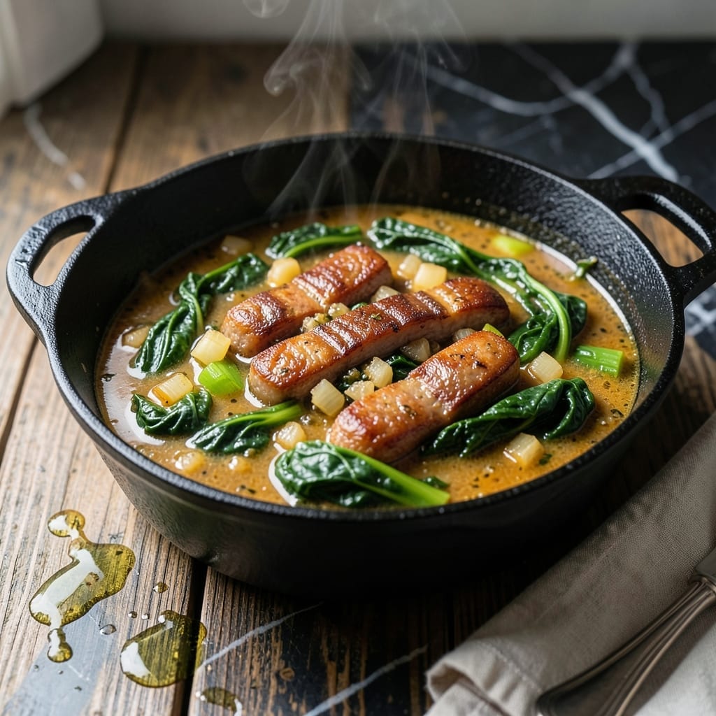 Recipe for Gumbo Greens: Southern Comfort With Andouille Sausage