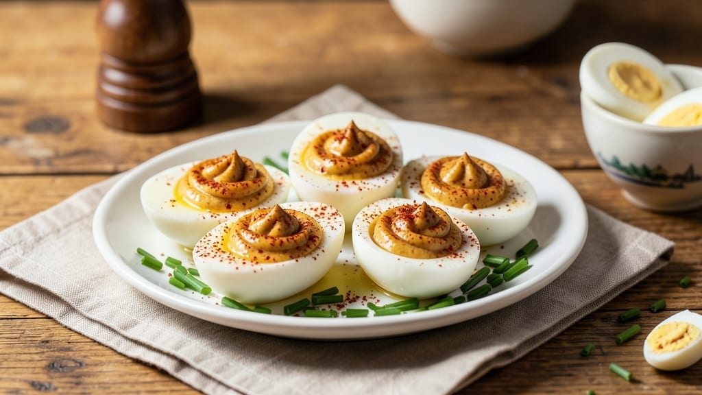 1920s Deviled Eggs Recipe: Mustardy Mayonnaise-Kissed Yolk Magic 1920s Deviled Eggs Recipe: Mustardy Mayonnaise-Kissed Yolk Magic