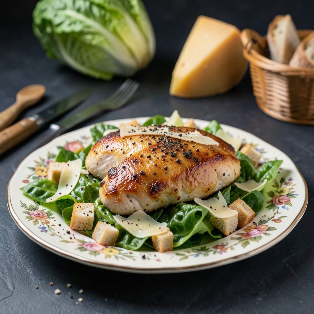Chicken Recipe for Chicken Caesar Salad: Crisp Romaine and Parmesan Crunch Chicken Recipe for Chicken Caesar Salad: Crisp Romaine and Parmesan Crunch