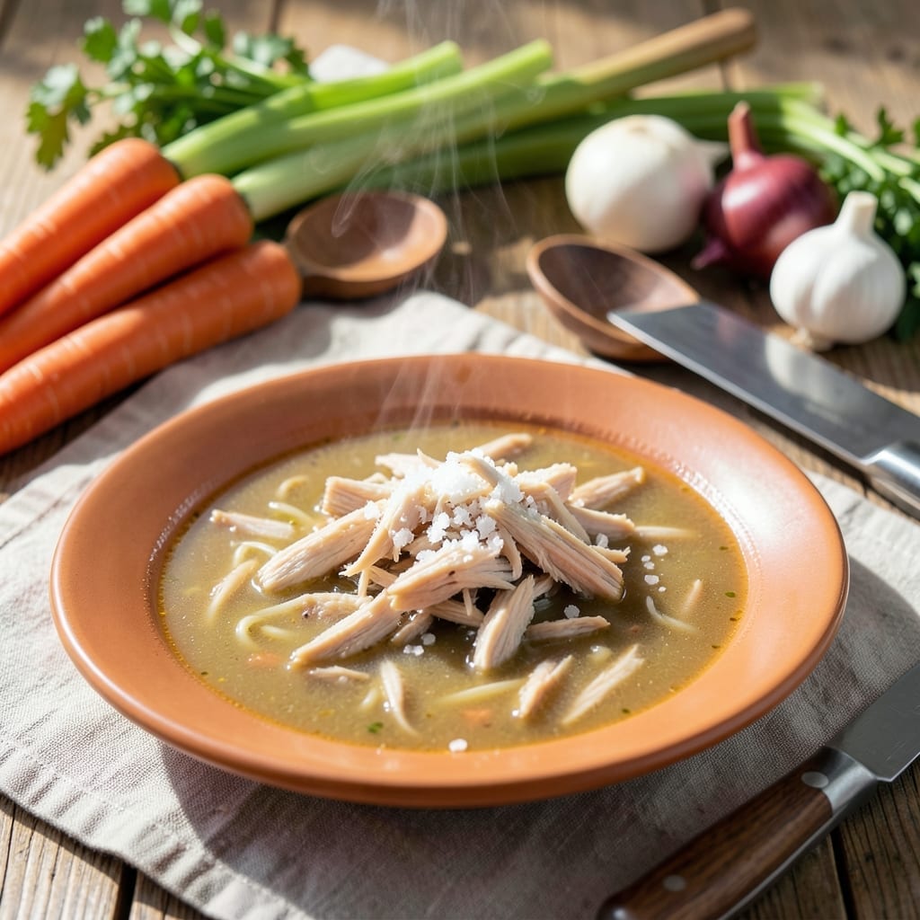 Chicken Noodle Soup Recipe With Rotisserie Chicken: Savory Broth with Shredded Ease Chicken Noodle Soup Recipe With Rotisserie Chicken: Savory Broth with Shredded Ease