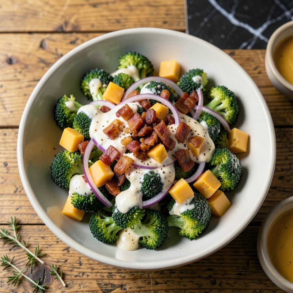 Piccadilly Broccoli Salad Recipe: Tangy Bacon and Cheddar Crunch
