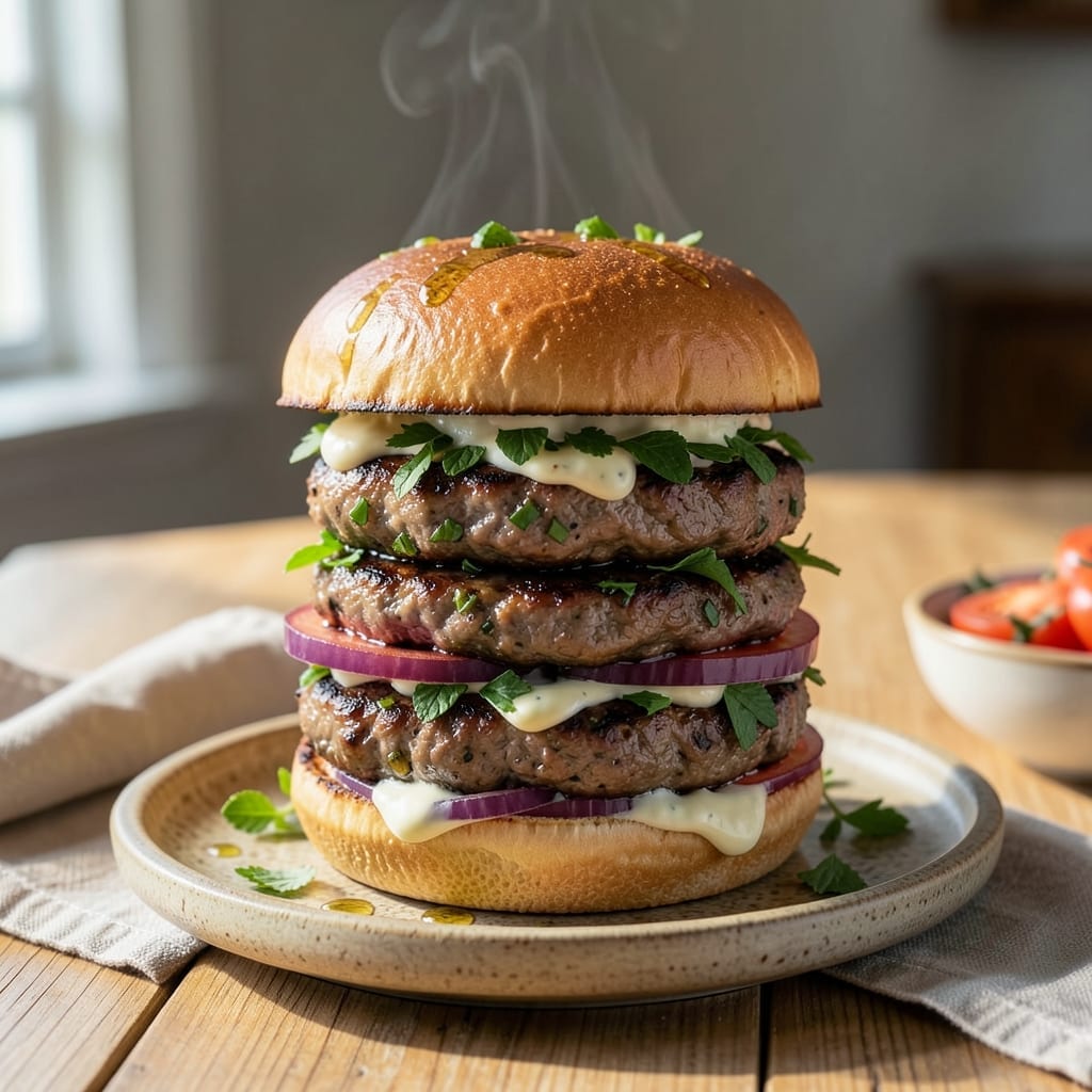 Jamie Oliver's Lamb Burger Recipe: Mediterranean Herb-Infused Patties Jamie Oliver's Lamb Burger Recipe: Mediterranean Herb-Infused Patties