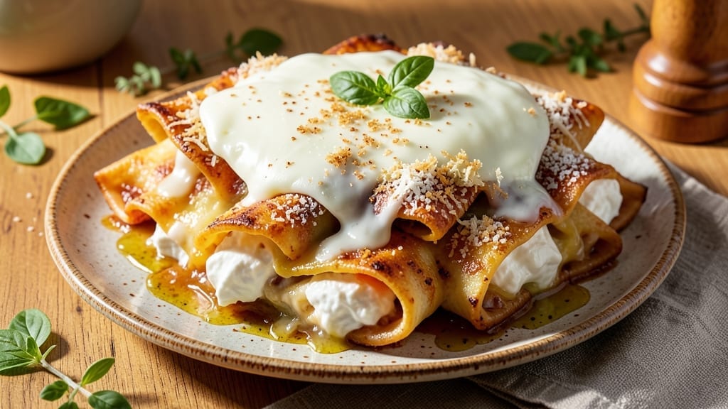 4 Cheese Stuffed Manicotti Recipe: Baked Pasta Layers With Melty Cheese Bliss 4 Cheese Stuffed Manicotti Recipe: Baked Pasta Layers With Melty Cheese Bliss