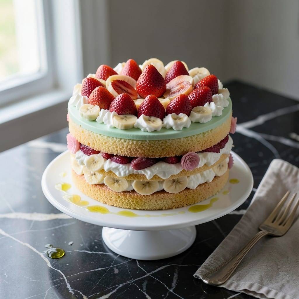 Princess Cake Recipe With Strawberries And Bananas: Royal Layers of Fresh Fruit Princess Cake Recipe With Strawberries And Bananas: Royal Layers of Fresh Fruit