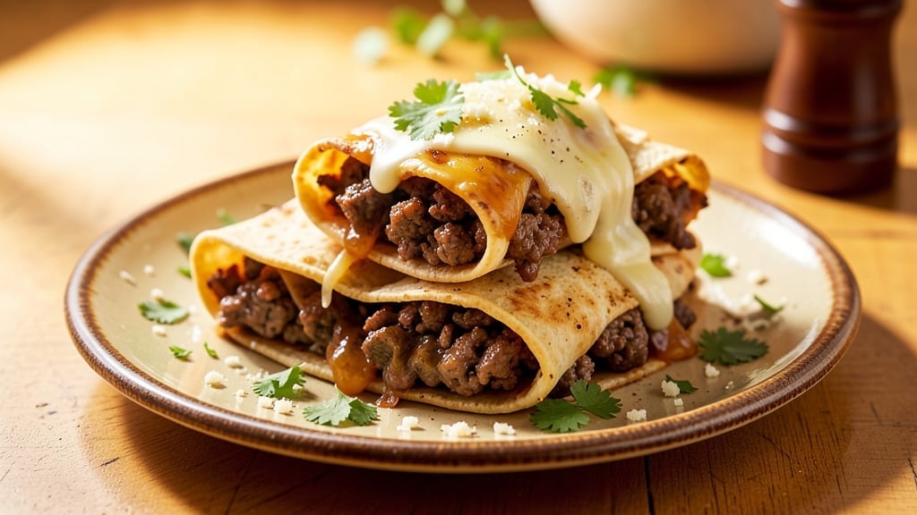 5-Ingredient Beef Enchiladas Recipe: Spiced Tortilla Wraps With Melty Cheese Magic 5-Ingredient Beef Enchiladas Recipe: Spiced Tortilla Wraps With Melty Cheese Magic