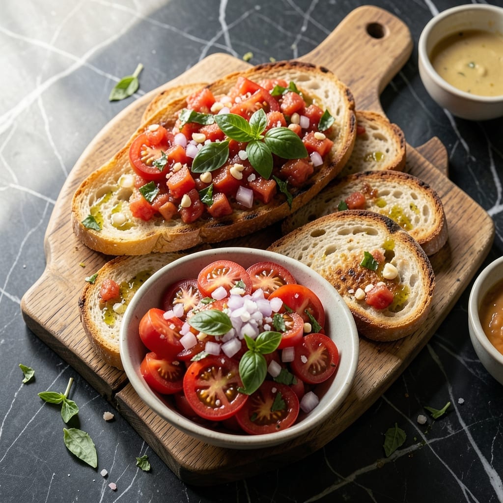 Bruschetta Recipe From Julie and Julia: Classic Italian Toast With Tomato Basil Topping Bruschetta Recipe From Julie and Julia: Classic Italian Toast With Tomato Basil Topping