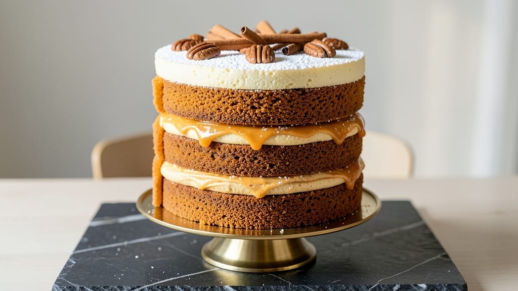 4 Layer Pumpkin Cake Recipe: Spiced Moistness and Cream Cheese Swirl Magic 4 Layer Pumpkin Cake Recipe: Spiced Moistness and Cream Cheese Swirl Magic
