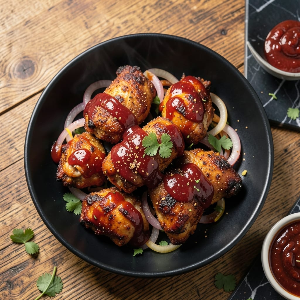 BBQ Chicken Thighs Recipe Air Fryer: Juicy Meat With Charred Glaze BBQ Chicken Thighs Recipe Air Fryer: Juicy Meat With Charred Glaze