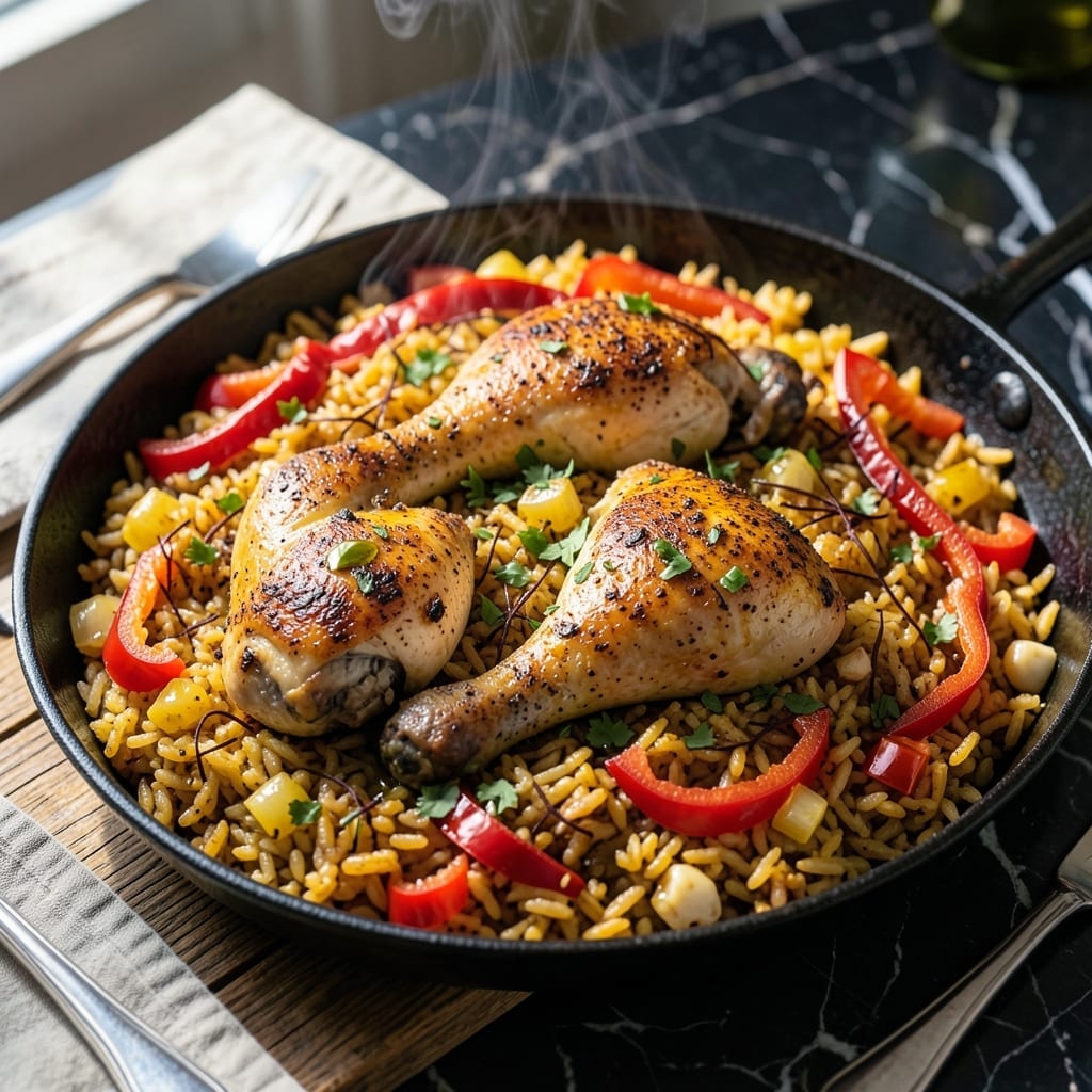 Chicken Paella Recipe Easy: Saffron-Infused One-Pan Meal